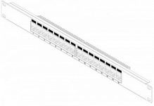 Патч-панель 19" 1U 16 портов PP3-19-16-8P8C-C5E-110D черный