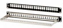 Патч панель 19" 24 порта 1U Hyperline PPBL3-19-24-SH-RM