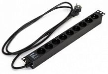Блок розеток для 19", 9 розеток, Hyperline SHE19-9SH-2.5EU